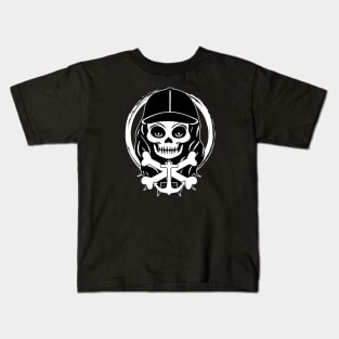 Deckhand Skull and Anchor White Logo Kids T-Shirt